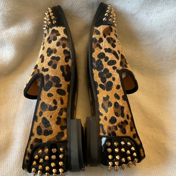 XQWFH Men's Leopard Print Slip On Dress Shoes Loafers Spiked Size 10.5 Unique! - Picture 11 of 14